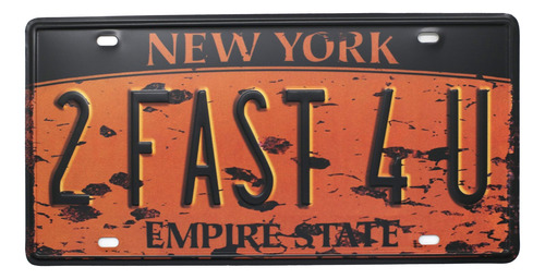 New York 2 Fast 4u Empire State, Placa Retro, Placa De ...