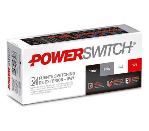 Fuente Powerswitch Exterior 100w 12v 8a Ip67