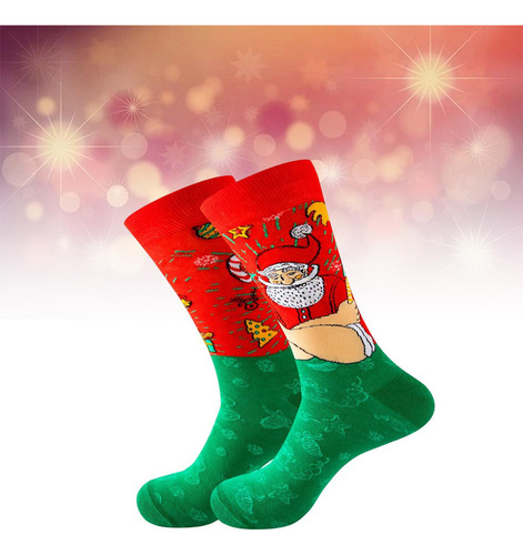 6 Paquetes De 2 A 6 Bonitos Calcetines Navideños, Calcetines