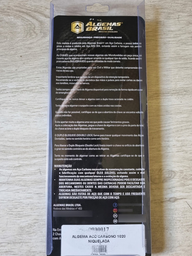 Algema Em Aço Carbono 1020 Niquelada Prateado