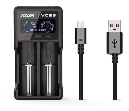 Cargador Inteligente Baterías Xtar Vc2cl Carga 2.0a Usb-c