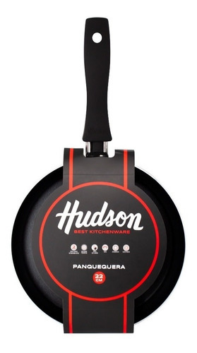 Panquequera Sarten Antiadherente Hudson 22 Cm Teflon Color Negro