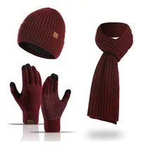 Comprar Juego De 3 Piezas De Gorros De Punto Para Invierno, Bufandas