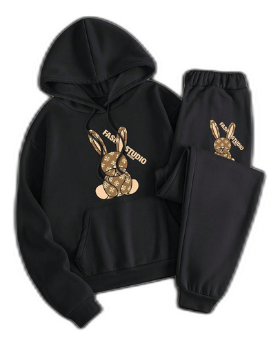 Conjunto De Sudadera Con Capucha Y Pantalón Para Con Estam