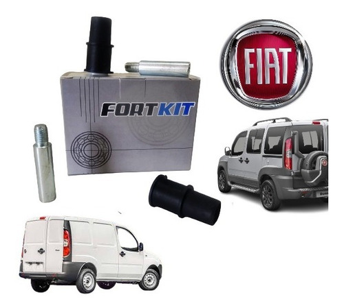 Imagem 2 de 10 de Par Kit Pino Guia Bucha Pinça Freio Fiat Doblo 2001 Até 2020