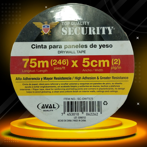 Teipe Para Paneles De Yeso 75m Security