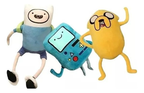 Muñeco De Peluche Adventure Time Finn Jake Penguin, 3 Piezas