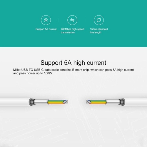 Cable Cargador Usb C Para Macbook, iPhone, Celular