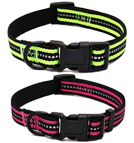 Mile High Life Night Collar De Nylon De Doble Banda Reflecta