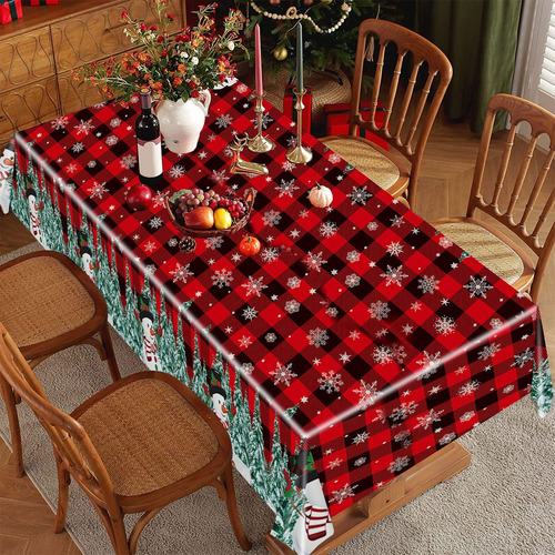 Mantel Grueso Desechable Con Forma De Muñeco De Nieve, Mesa