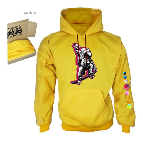 Imagen 5 de 10 de Buzo Hoodie Personalizado Saco Astronauta Planetas Unisex