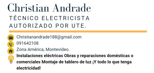 Técnico Electricista Autorizado Por Ute. Urgencia 24hr