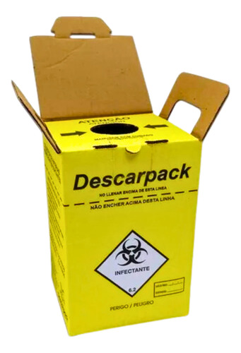 05 Caixas Coletora P/ Material Perfurocortante 3l Descarpack