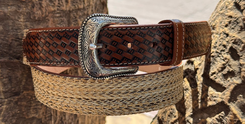 Cinturón Vaquero Espinozeta 40mm Con Hebilla Vaquera Clásica Café 36
