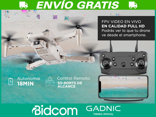 Drone Gadnic Con Dual Cámara 4k 2 Baterias Ultra Liviano
