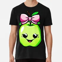Comprar Remera Manzana Verde Con Lazo Rosa Personaje De Dibujos Anim