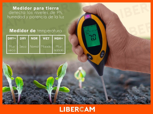 Imagen 7 de 10 de Medidor De Ph Digital Suelo Humedad Temperatura Y Luz 4 En 1