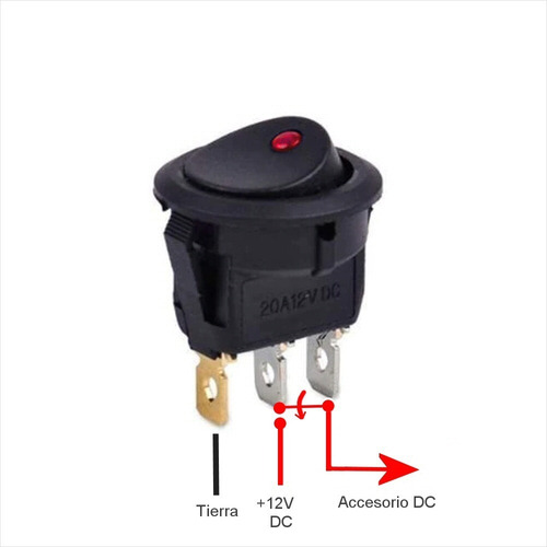 2 X Switch Interruptor Tipo Rocker On/off 21mm, 12v Dc, 20a