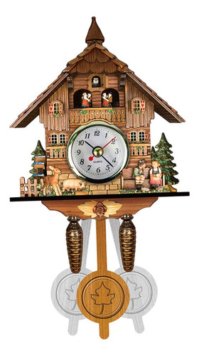 Reloj de cuco, reloj de pared antiguo, artesanía, reloj, color marco, marrón claro, color de fondo, marrón claro