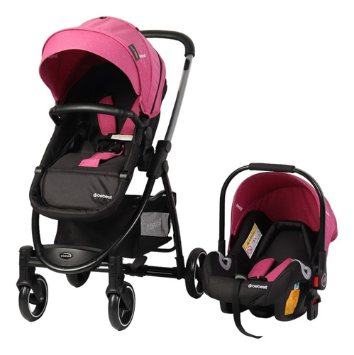 Coche Moisés Alfa Bebesit + Baby Silla Rosado