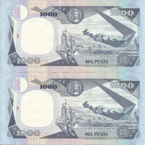 Colombia  Dúo Número Consecutivo 1000 Pesos 1 Noviembre 1994