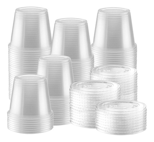 Vasos De 2 Con Tapa Plana Para Delivery Salsas (pack 500 U).