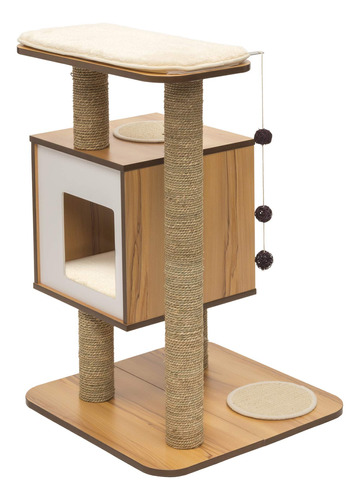 Cat Tree Catit Vesper Base Walnut Con Postes Para Rascar