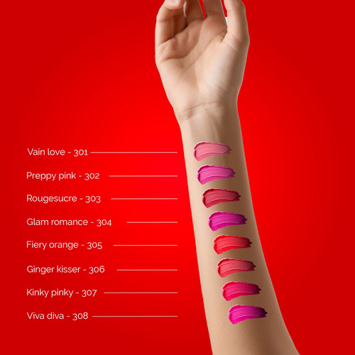 Labial Satinado Ivy Con Colageno Y Vitamina E Fiery Orange