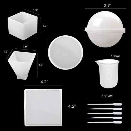 Molde Epoxi De Silicona De Pilar De Cristal Para Resina Epox