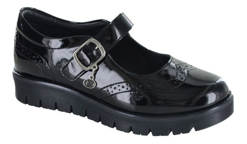 Zapato Coqueta Bostoniano 54705-c Charol Negro