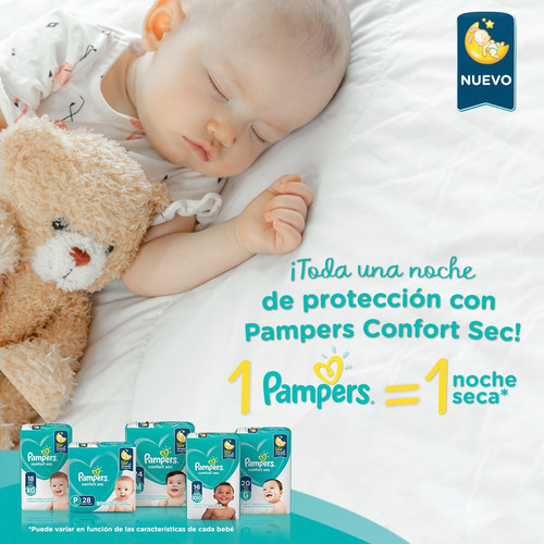 Imagen 4 de 5 de Pañales Pampers® Confort Sec - Caja De 4 Paquetes Xxg