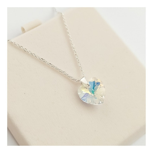 Collar Para Mujer Con Cristal Corazón Swarovski Aurora Borea