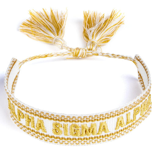 Sorority Shop Alpha Alpha Bracelet  Brazalete Tejido, Blanc