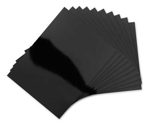 60 Hojas De Papel Metálico Negro Foil Mirror Cardstock...