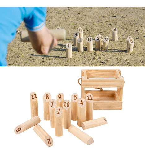 Juego De Lanzamiento De Bloque Numerado, 12 Pines Numerados