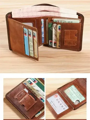 Genuine Leather Wallet Quality Card Holder Xz | MercadoLivre