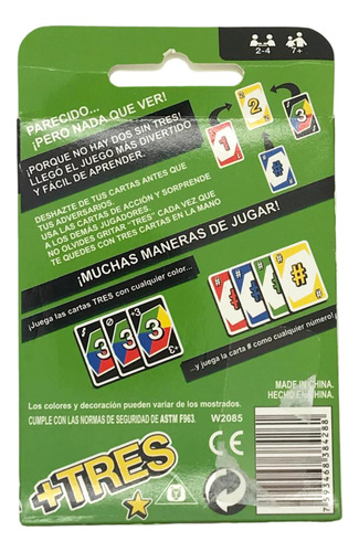 Juego De Cartas + Tres - Juego De Mesa