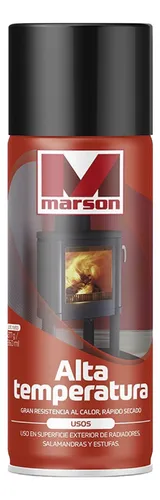 Pintura  Alta Temperatura Negro 350ml Marson