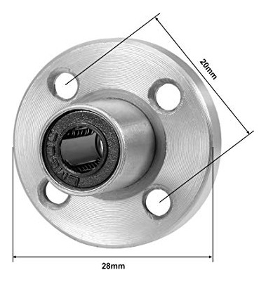 Rodamientos Lineales De Bolas Lm6uu Con Brida, 6mm De Dimetr