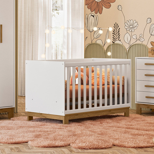 Berço Slim 4315 Com Grade De Proteção Removível E Colchão