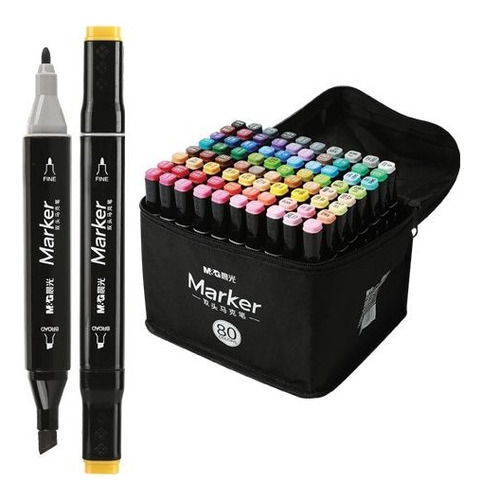 Estuche Marcador 80 Colores Doble Punta Marker