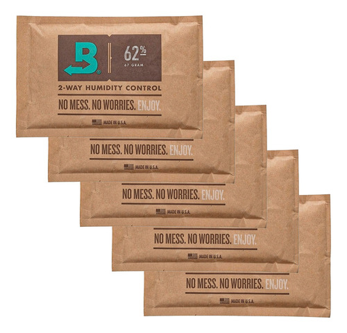 Kit 5 Boveda 62% 67g - Controlador De Umidade Alimento Ervas