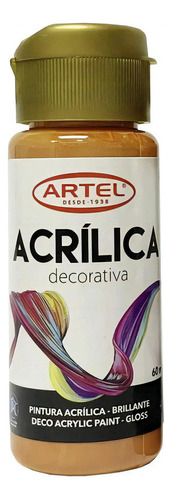 Frasco 60 Ml Pintura Acrílica Decorativa Artel Color Naranja 770