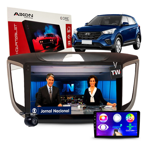 Multimidia Aikon 10 Polegadas Creta 2017-2025 C/ Tv Digital