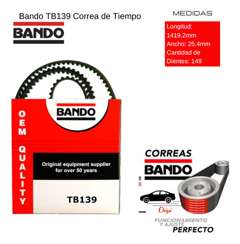 Correa Tiempo Compatible Hyundai Sonata 3.0 1992