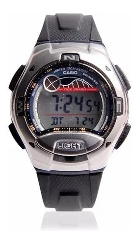 Reloj Casio Digital Caucho W753-1a 100m Crono Mareas