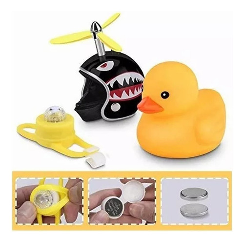 4pcs Patito Amarillo Con Casco De Altavoz De Coche Y Bicicle