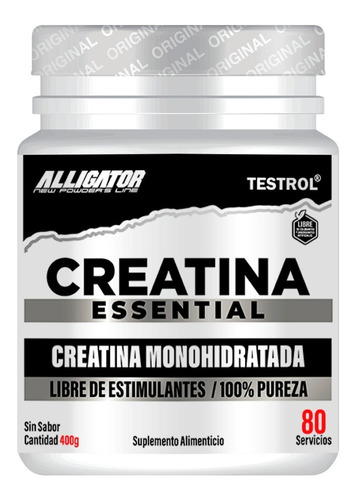 Creatina Monohidrato Essential Testrol 80 Servicios. Sabor Sin sabor