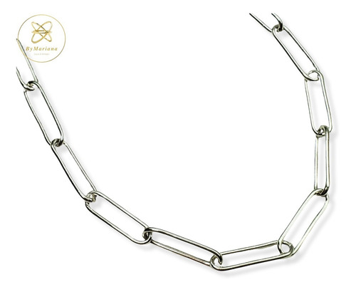 Imagen 6 de 9 de Cadena Plata Eslabon Oval Con Marinero 45 Cm