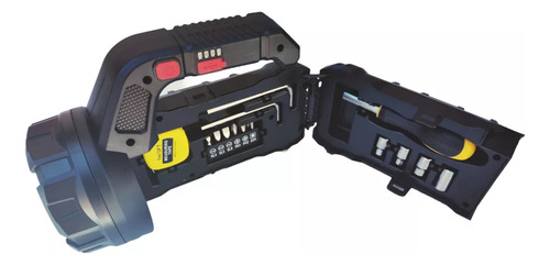 Linterna Con Kit De Herramientas Emergencia Usb Recargable Negro Blanco